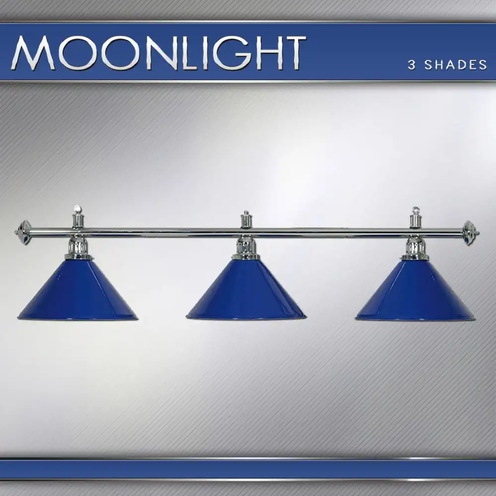 LAMPADARIO MOONLIGHT ASTA ACCIAIO 3 CAMPANE BLU