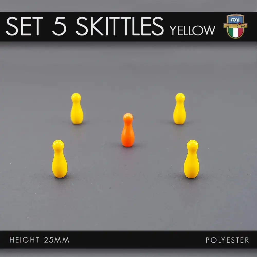 birilli 25 mm poliestere fibis - Set of 5 Polyester Skittles Yellow 25 mm