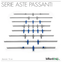 SERIE ASTE PASSANTI DOPPIA CROMATURA ARGENTO E BLU