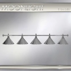 LAMPADARIO MOONLIGHT ASTA ACCIAIO 5 CAMPANE ACCIAIO