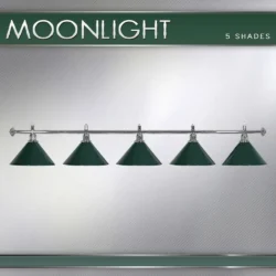 LAMPADARIO MOONLIGHT ASTA ACCIAIO 5 CAMPANE VERDI