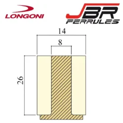 Ferrule Longoni JBR Pool D14 d8 h26