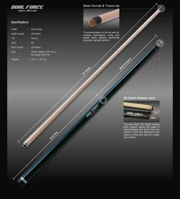 Mezz Dual Force No Wrap Break and Jump Cue