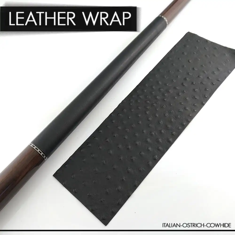 Wrap Italian Ostrich Cowhide Black
