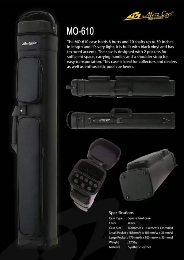 MEZZ MO - 610 HARD CUE CASE BLACK