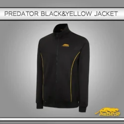 FELPA PREDATOR NERA CON CERNIERA NERA E LOGO GIALLO