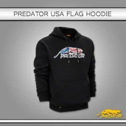 FELPA CON CAPPUCCIO PREDATOR NERA LOGO PREDATOR USA