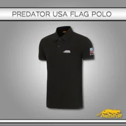 BLACK POLO WITH PREDATOR USA FLAG