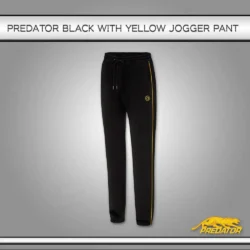 PANTALONE TUTA PREDATOR NERO CON LOGO GIALLO