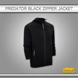 FELPA PREDATOR NERA CON CERNIERA NERA E LOGO NERO