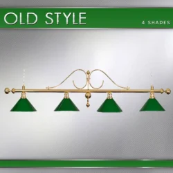 lampadario Old style Ottone a 4 campane verdi
