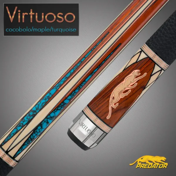 Butt Predator Virtuoso Coccobolo Maple Turquoise - Calcio Pool Predator Virtuoso