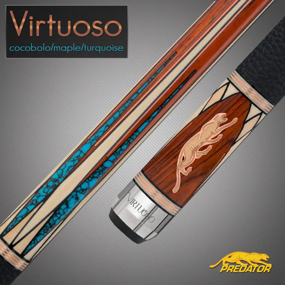 Butt Predator Virtuoso Coccobolo Maple Turquoise - Calcio Pool Predator Virtuoso