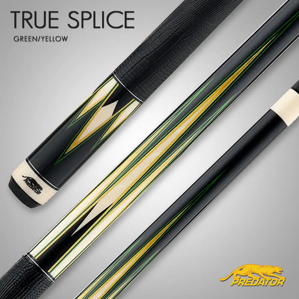 Predator True Splice 16-Point Pool Cue Green Yellow