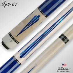 Testo ALT immagine Stecca da biliardo Pechauer JP07-T in acero figurato naturale con wrap blu e shaft maple 12,75 mm